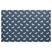 Boston Terrier dog silhouette navy blue Stof (Fat Quarter)