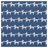 Boston Terrier Dog Silhouette Pet Navy Blue Stof (Swatch)