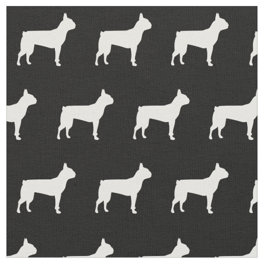 Boston Terrier Dog Silhouette Pet Stof (Close Up)