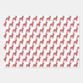 Boston Terrier Dog Silhouette Red Merry Woofmas Inpakpapier Vel (Voorkant 3)