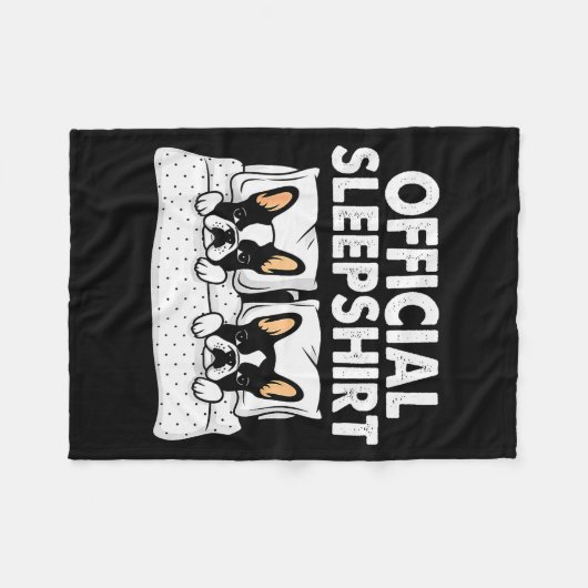 Boston Terrier Dog Sleep Pajamas Nightgown  Fleece Deken (Voorkant (Horizontaal))