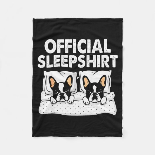 Boston Terrier Dog Sleep Pajamas Nightgown  Fleece Deken (Voorkant)