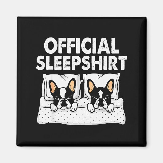 Boston Terrier Dog Sleep Pajamas Nightgown  Magneet (Voorkant)