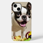 Boston Terrier Dog Spelen met Speelgoed Case-Mate iPhone Case (Achterkant)