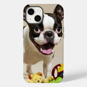 Boston Terrier Dog Spelen met Speelgoed Case-Mate iPhone 14 Hoesje