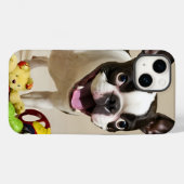 Boston Terrier Dog Spelen met Speelgoed Case-Mate iPhone Case (Achterkant (horizontaal))