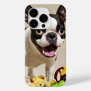 Boston Terrier Dog Spelen met Speelgoed Case-Mate iPhone 14 Pro Hoesje