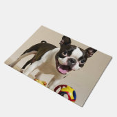 Boston Terrier Dog Spelen met Speelgoed Deurmat (Schuin)