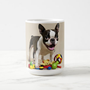Boston Terrier Dog Spelen met Speelgoed Koffiemok