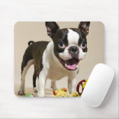 Boston Terrier Dog Spelen met Speelgoed Muismat (Met muis)