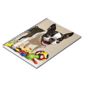Boston Terrier Dog Spelen met Speelgoed Notitieboek (Linkerzijde)