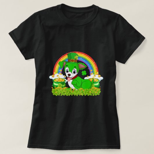 Boston Terrier Dog St Patricks Day Ierse Shamrock T-shirt (Design voorkant)