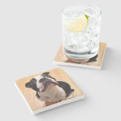 Boston Terrier Dog Stenen Onderzetter (Zijkant)