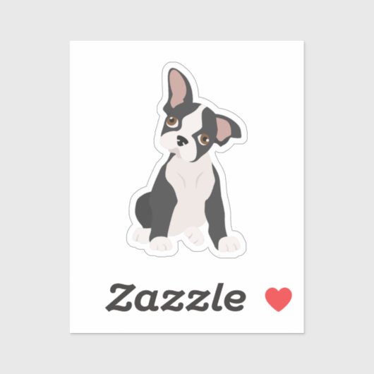 Boston Terrier Dog Sticker (Vel)