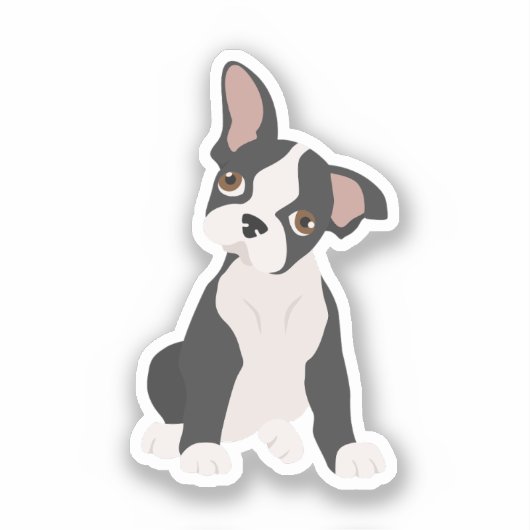 Boston Terrier Dog Sticker (Voorkant)
