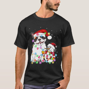 Boston Terrier Dog T-shirt met kerstmis Snowman Li