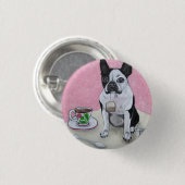 Boston Terrier Dog Tea Time Party Button (Voorkant /achterkant)