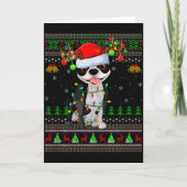 Boston Terrier Dog Ugly Christmas Sweater Holiday  Kaart (Voorkant)