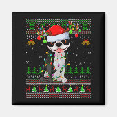 Boston Terrier Dog Ugly Christmas Sweater Holiday  Magneet (Voorkant)