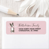 Boston Terrier Dog Vakantie Kerstmis Adres Etiket (Insitu)