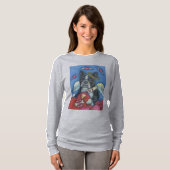 Boston Terrier, DOG VALENTIJN LONG SLEEVE T SHIRT (Voorkant volledig)