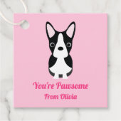 Boston Terrier Dog Valentijnsdag Bedankjes Labels (Voorkant)