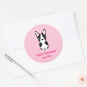 Boston Terrier Dog Valentijnsdag Ronde Sticker (Envelop)