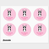Boston Terrier Dog Valentijnsdag Ronde Sticker (Vel)
