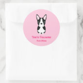 Boston Terrier Dog Valentijnsdag Ronde Sticker (Tas)