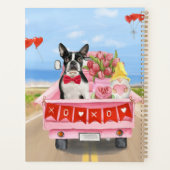 Boston Terrier Dog Valentijnsdag Truck Hearts Planner (Achterkant)