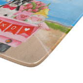 Boston Terrier Dog Valentijnsdag Truck Hearts Snijplank (Hoek)