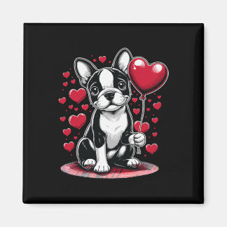 Boston Terrier Dog Valentine's Day Dog Owner Valen Magneet