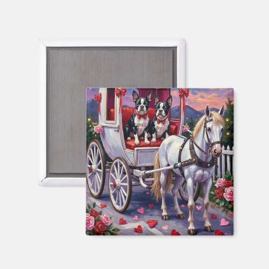 Boston Terrier  Dog Valentine's Day Magneet (Voorkant / Achterkant)