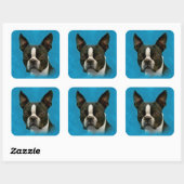 Boston Terrier dog Vierkante Sticker (Vel)