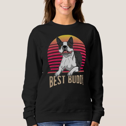Boston Terrier Dog Vintage 1 Trui (Voorkant)