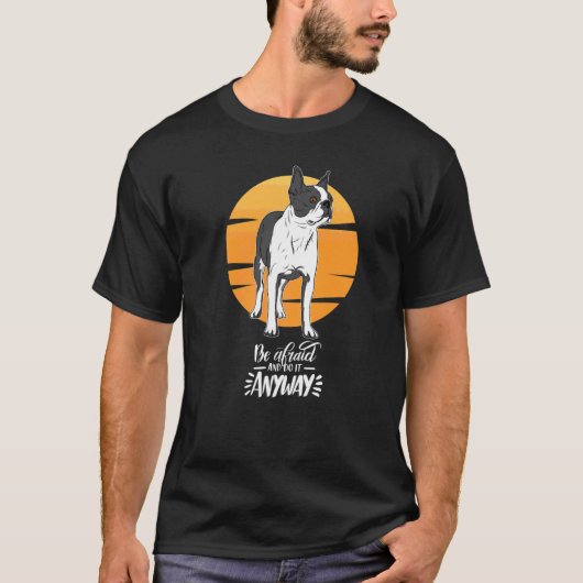 Boston Terrier Dog Vintage T-shirt (Voorkant)