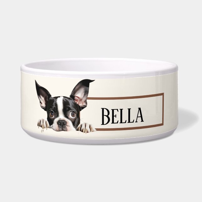 Boston Terrier Dog Voerbakje (Voorkant)