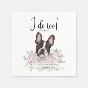 Boston Terrier Dog Wedding Cocktail Napkins Servet