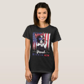 Boston Terrier Dog With Sunglasses American Flag T-shirt (Voorkant volledig)