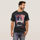 Boston Terrier Dog With Sunglasses American Flag T-shirt (Voorkant volledig)