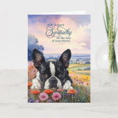 Boston Terrier Dog with Wildflowers Pet Sympathy Kaart (Voorkant)