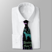 Boston Terrier Dog Word Art patroon Stropdas (Gebonden)