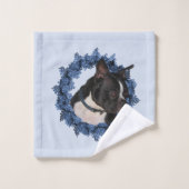 Boston Terrier Dog Wreath Bad Handdoek (Wasdoekje)