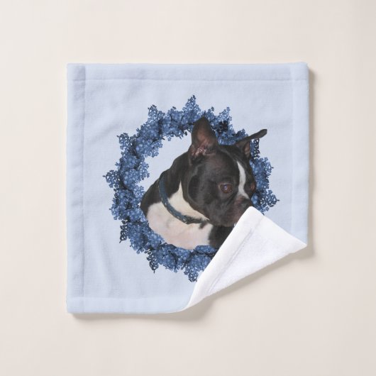Boston Terrier Dog Wreath Bad Handdoek (Wasdoekje)