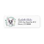 Boston Terrier Dog Wreath Return Address Etiket (Voorkant)
