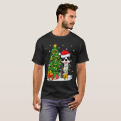 Boston Terrier Dog Xmas Tree Santa T-shirt (Voorkant volledig)