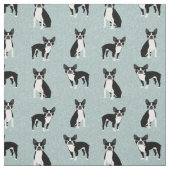 Boston Terrier dogs lichtblauw Stof (Swatch)