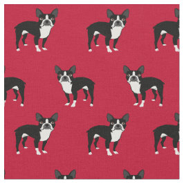 Boston Terrier dogs red Stof
