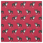 Boston Terrier dogs red Stof (Swatch)