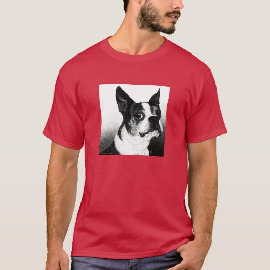 Boston Terrier Donker T-shirt - "Boston Style" (Voorkant)